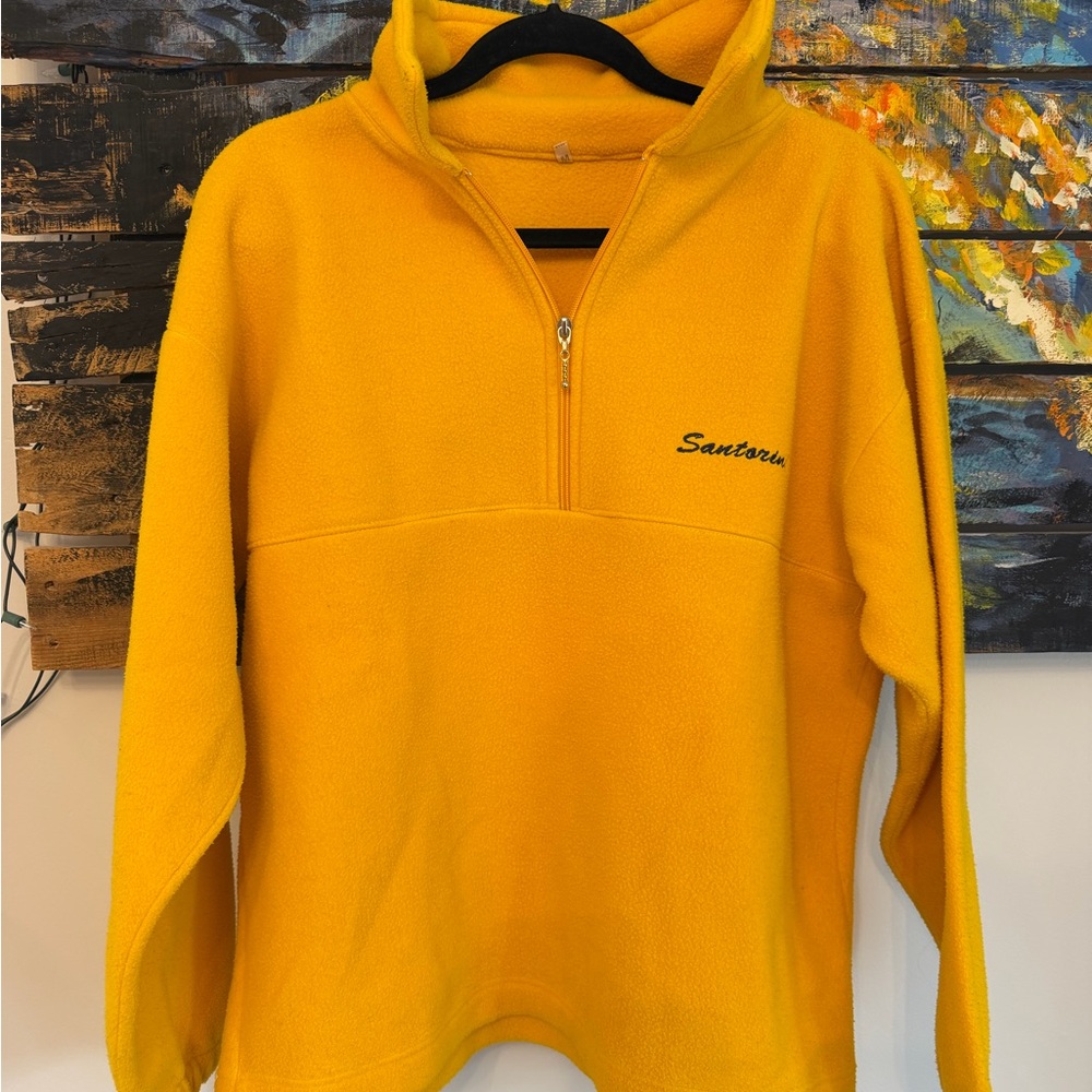 Men’s Yellow Quarter-Zip Fleece Pullover